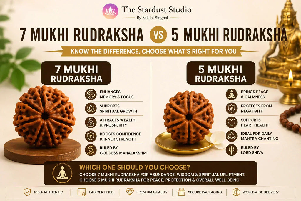 7 mukhi rudraksha vs 5 mukhi rudraksha