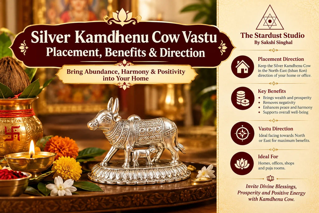 silver kamdhenu cow placement