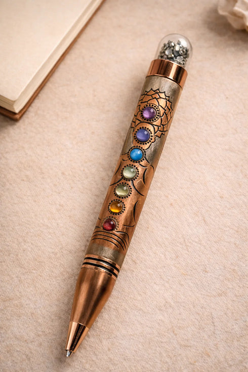 7 chakra pyrite ballpoint pen