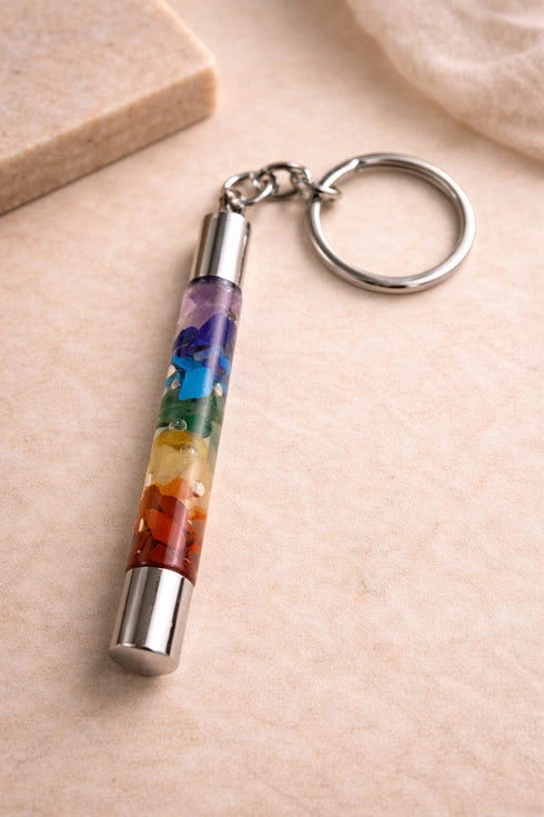 7 chakra tube keychain