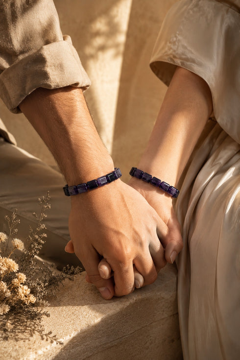 Amethyst Bracelet - Barrel Beads