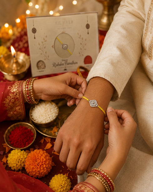 Divine Ganesha Pure Silver Rakhi
