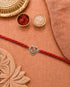 Divine Heart Om Chand Silver Rakhi