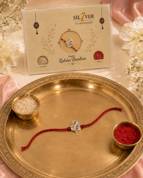 Shree Ganesha Pure Silver Rakhi