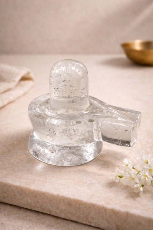 Clear Quartz (Sphatik) Shivling