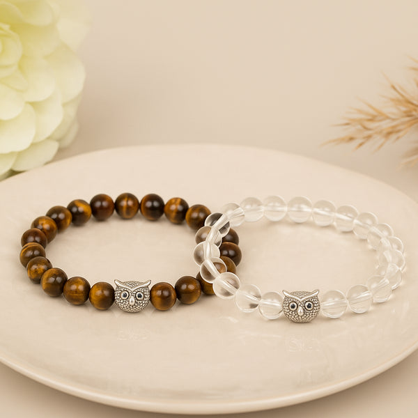 Clear Quartz & Tiger Eye Bracelet (Manifestation Combo)
