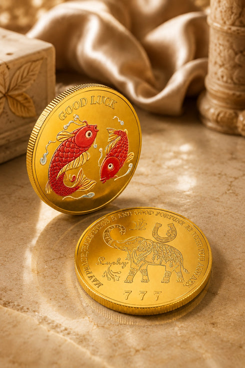 777 Wealth & Fortune Brass Coin