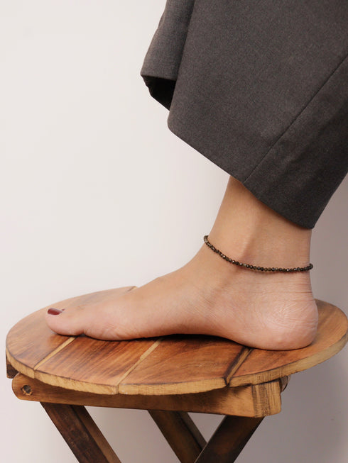 Golden Obsidian Anklet