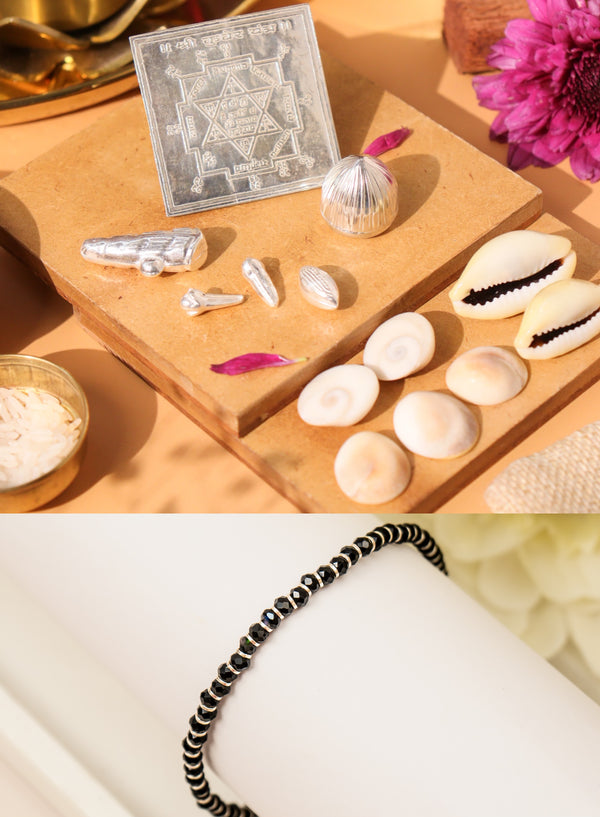 Kuber Potli & Free Nazariya Anklet (Silver)