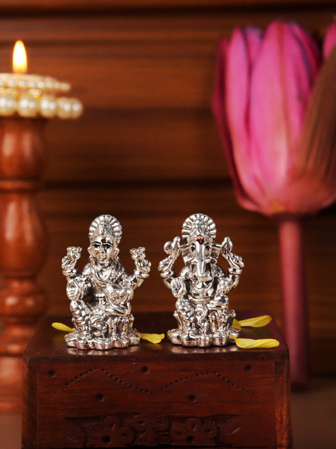 Lakshmi Ganesh Idols (999 Silver)