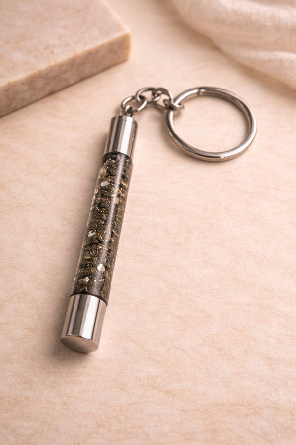 Pyrite Tube Keychain