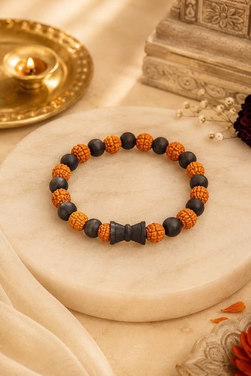 Rudraksha Karungali Damru Bracelet