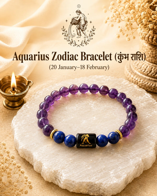 aquarius zodiac charm bracelet