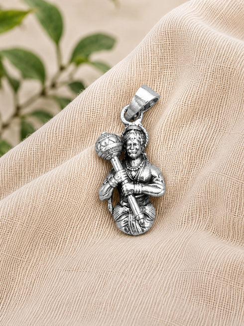 bajrang bali silver pendent