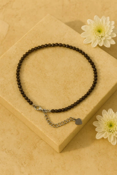 black obsidian anklet