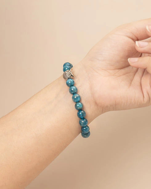 blue apatite crystal bracelet