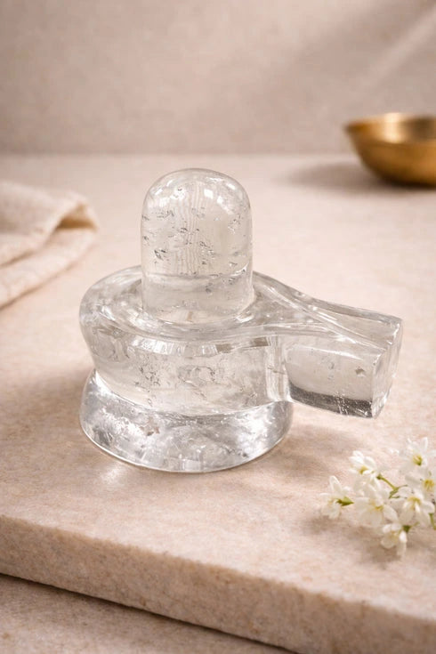 clear quartz shivling