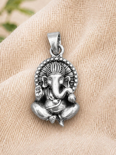 ganpati bappa silver pendant