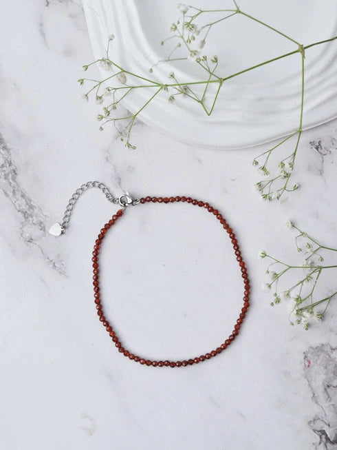 garnet anklet