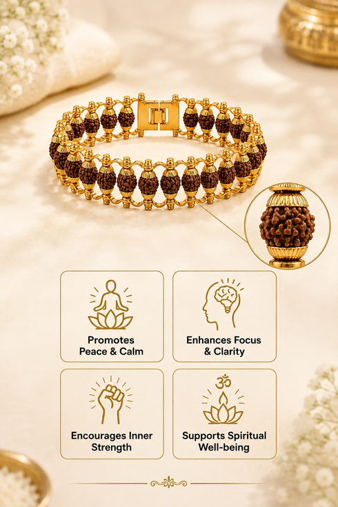 gold plated rudraksha metal bracelet price