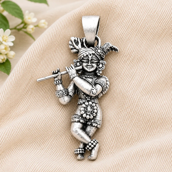 krishna ji pure silver pendant