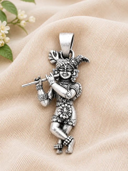 krishna ji pure silver pendant