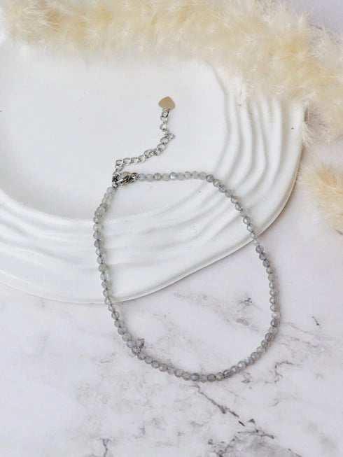 labradorite crystal anklet