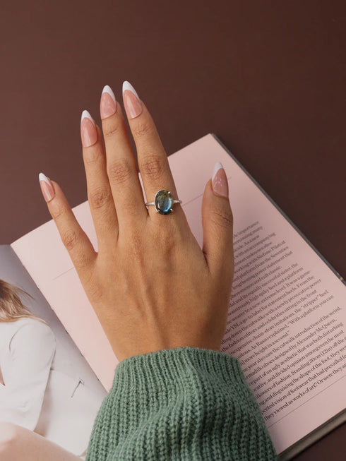 labradorite stone ring