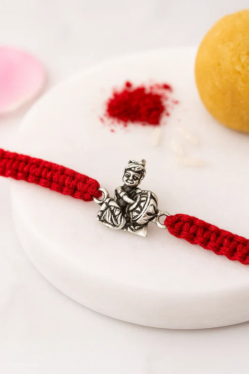 ladoo gopal silver rakhi