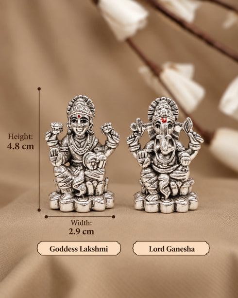 lakshmi ganesh idol silver