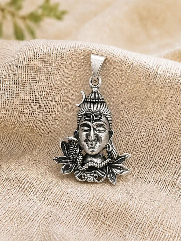 lord shiva silver pendant