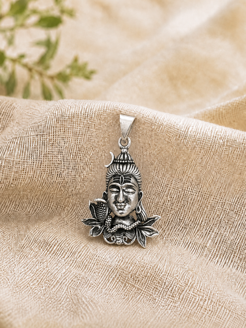 lord shiva silver pendent