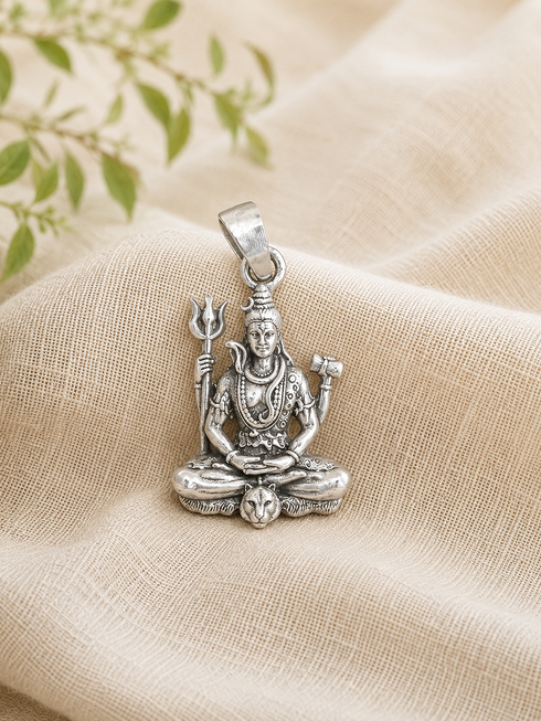 mahadev silver pendent