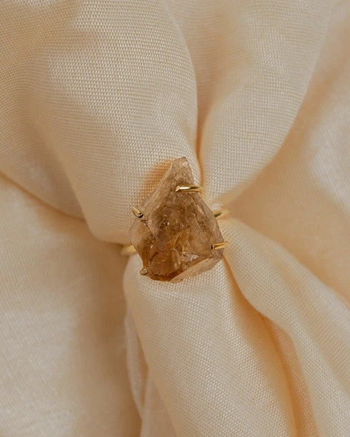 raw citrine ring