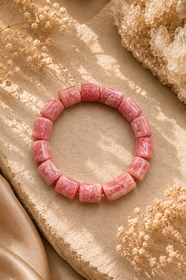 rhodochrosite barrel bracelet