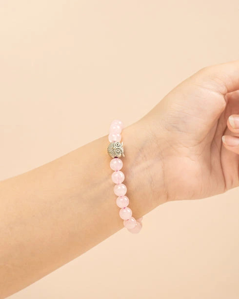rose quartz crystal bracelet