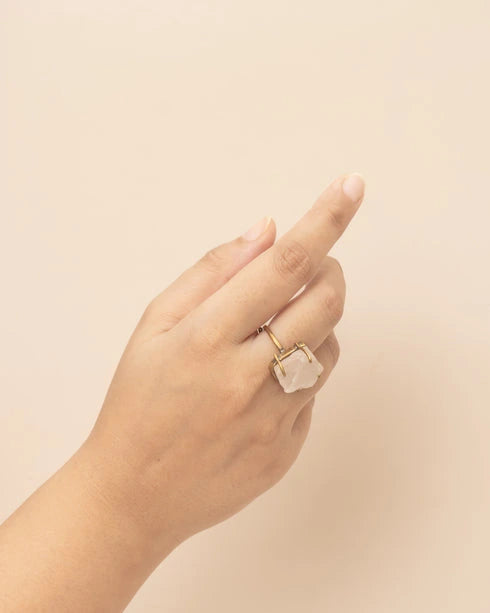 rose quartz ring raw