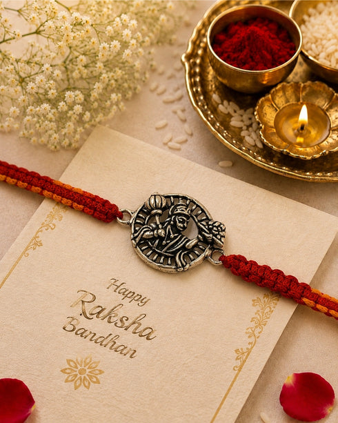 sanjeevani hanuman pure silver rakhi