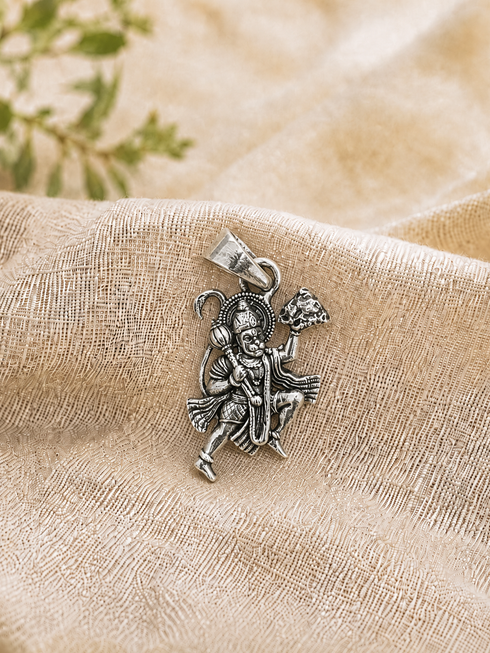 sanjeevani hanuman silver pendent