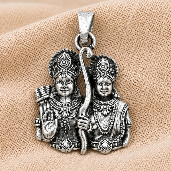 shree ram sita silver pendant