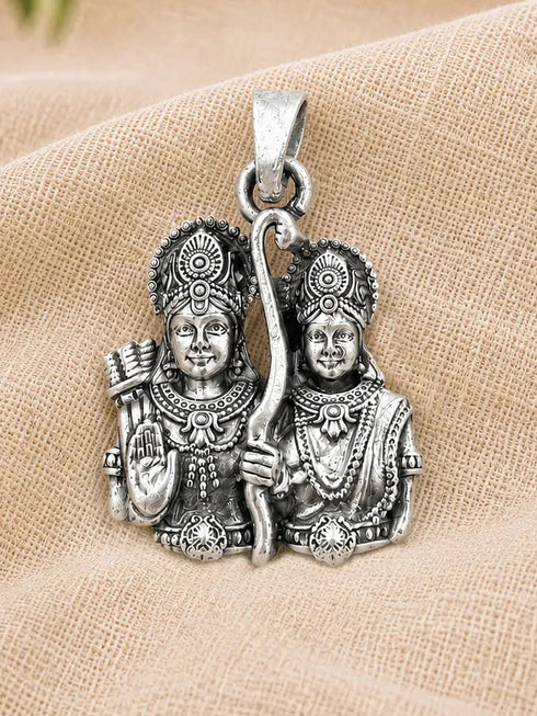 shree ram sita silver pendant