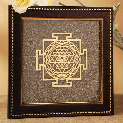 shree yantra pyrite frame