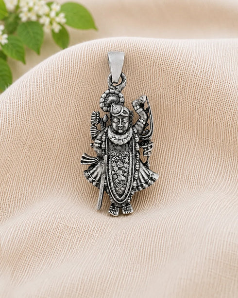 shrinathji silver pendent
