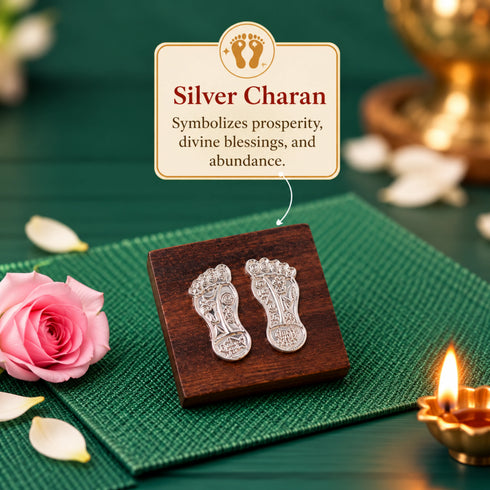 silver charan paduka