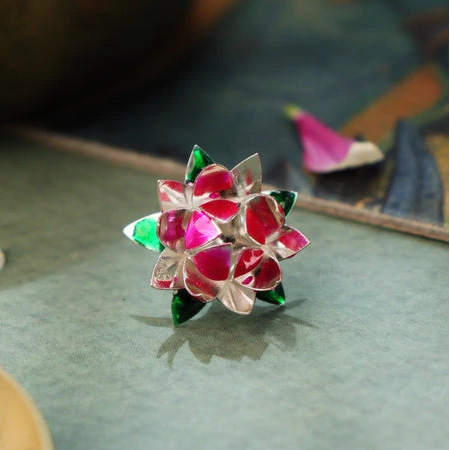 Silver Vishnu Lakshmi Lotus