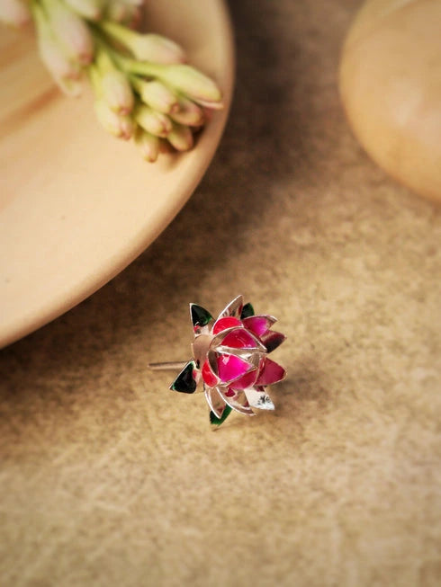 silver lotus flowers