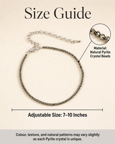 size pyrite anklet