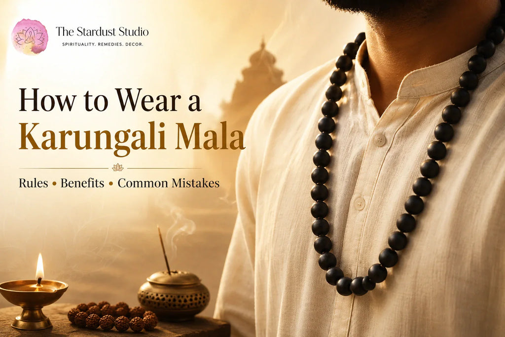 how to wear karungali mala