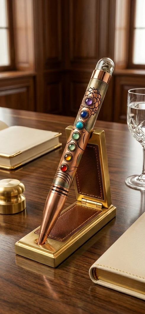 7 chakra pyrite pen