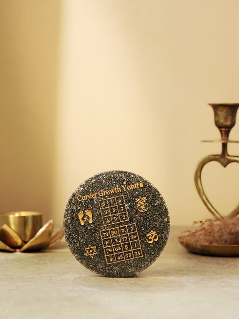 Career Growth Pyrite Coaster Rakhi Hamper